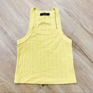 Jolie Yellow Knit Cropped Tank Top